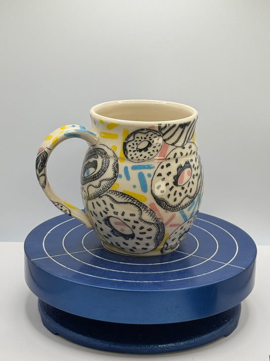 Small Donuts with Sprinkles Stoneware Coffee and Tea Mug