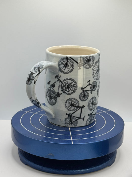 Blue and Black Bicycles Stoneware Coffee and Tea Mug