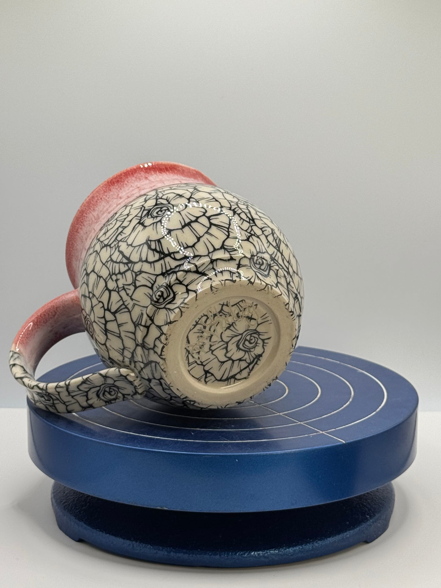 Red Rose Stoneware Coffee and Tea Mug