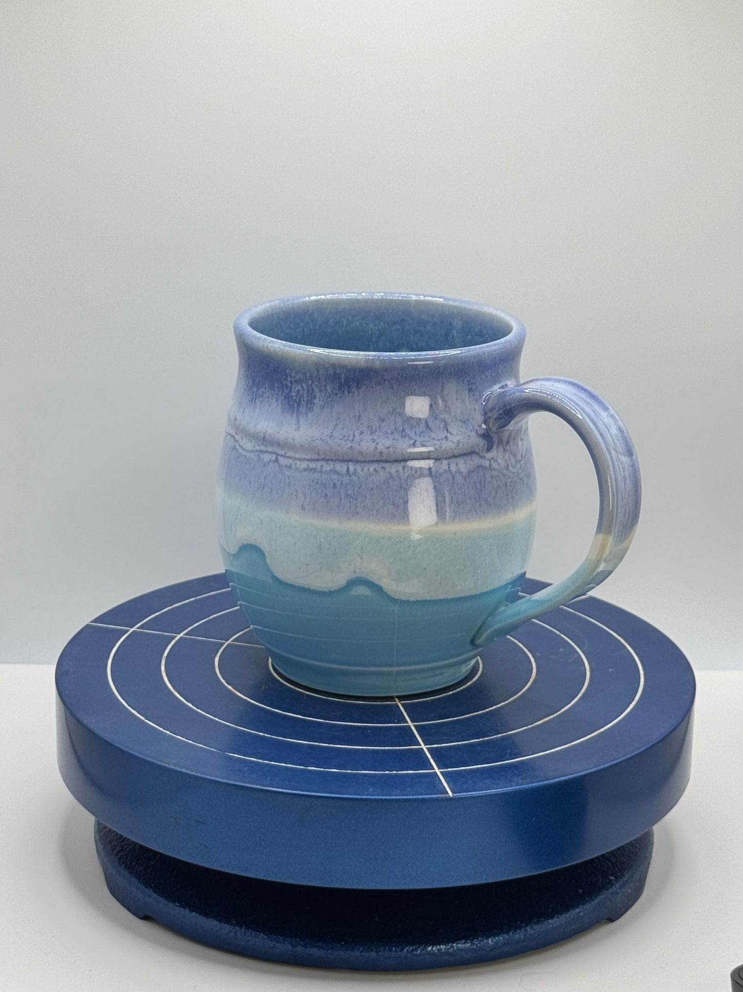 Small Two Blues Stoneware Coffee and Tea Mug