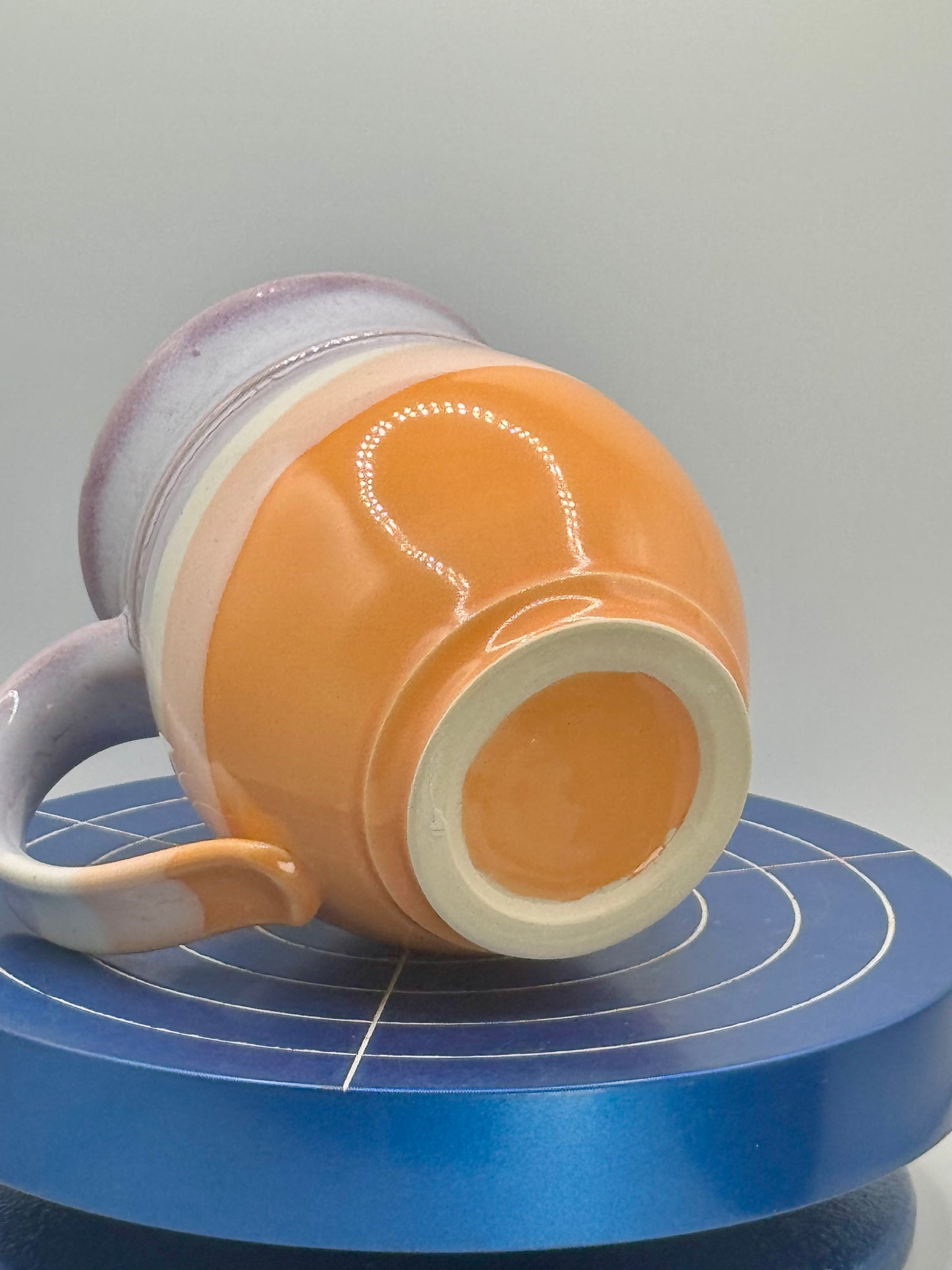 Purple and Orange Stoneware Coffee and Tea Mug