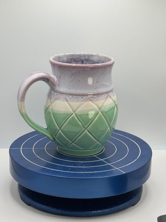 Carved Stoneware Coffee and Tea Mug