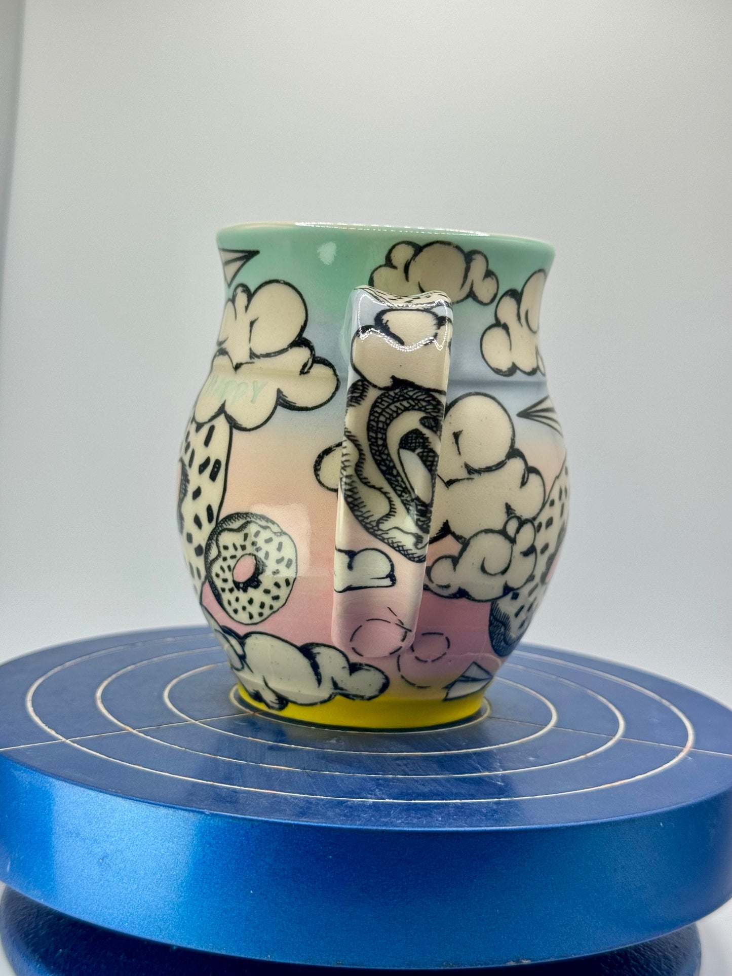 Rainbow Cloud + Donut Stoneware Coffee and Tea Mug