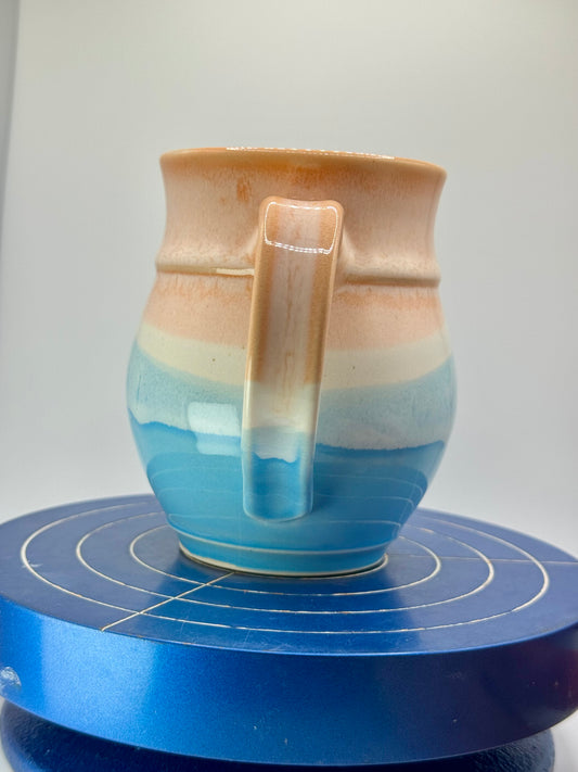 Orange and Blue Stoneware Coffee and Tea Mug