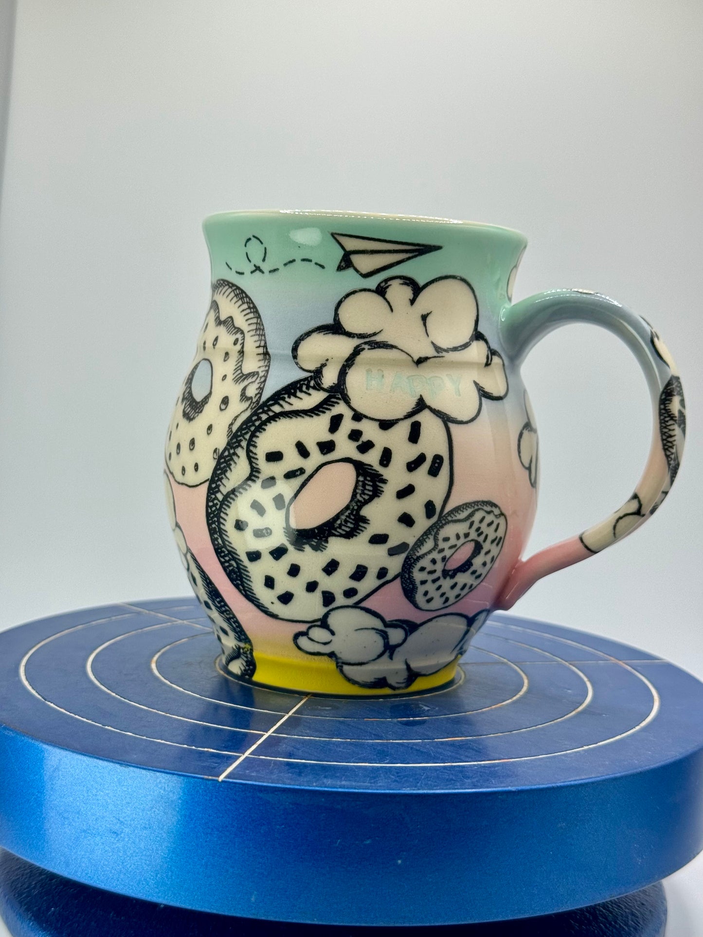 Rainbow Cloud + Donut Stoneware Coffee and Tea Mug