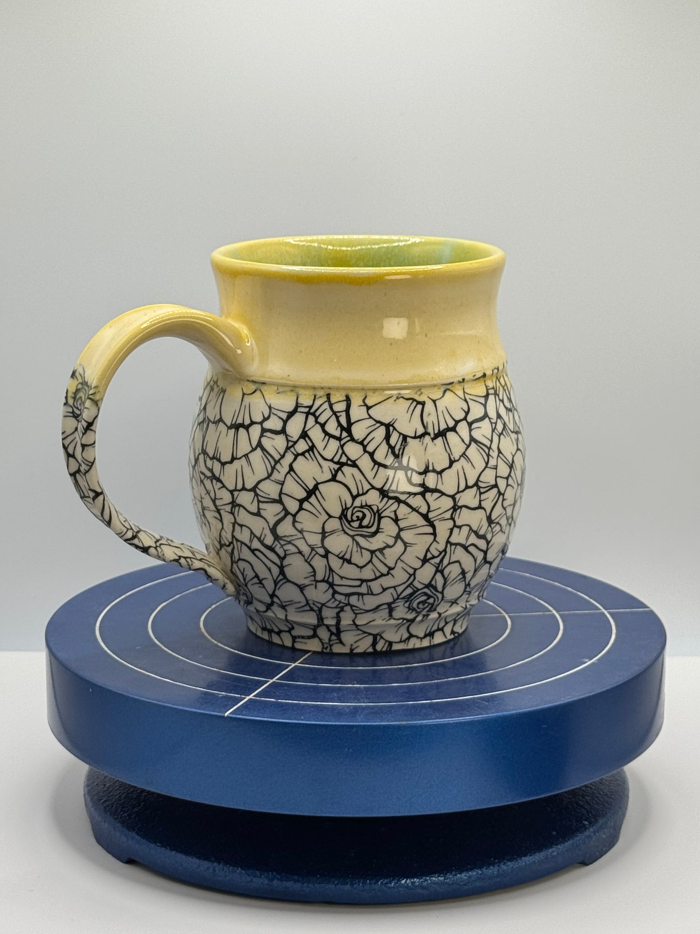 Yellow Rose Stoneware Coffee and Tea Mug