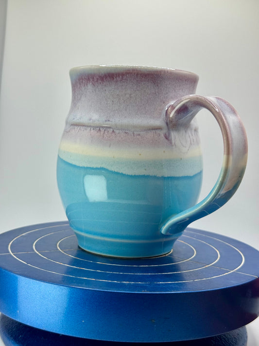 Purple and Blue Stoneware Coffee and Tea Mug