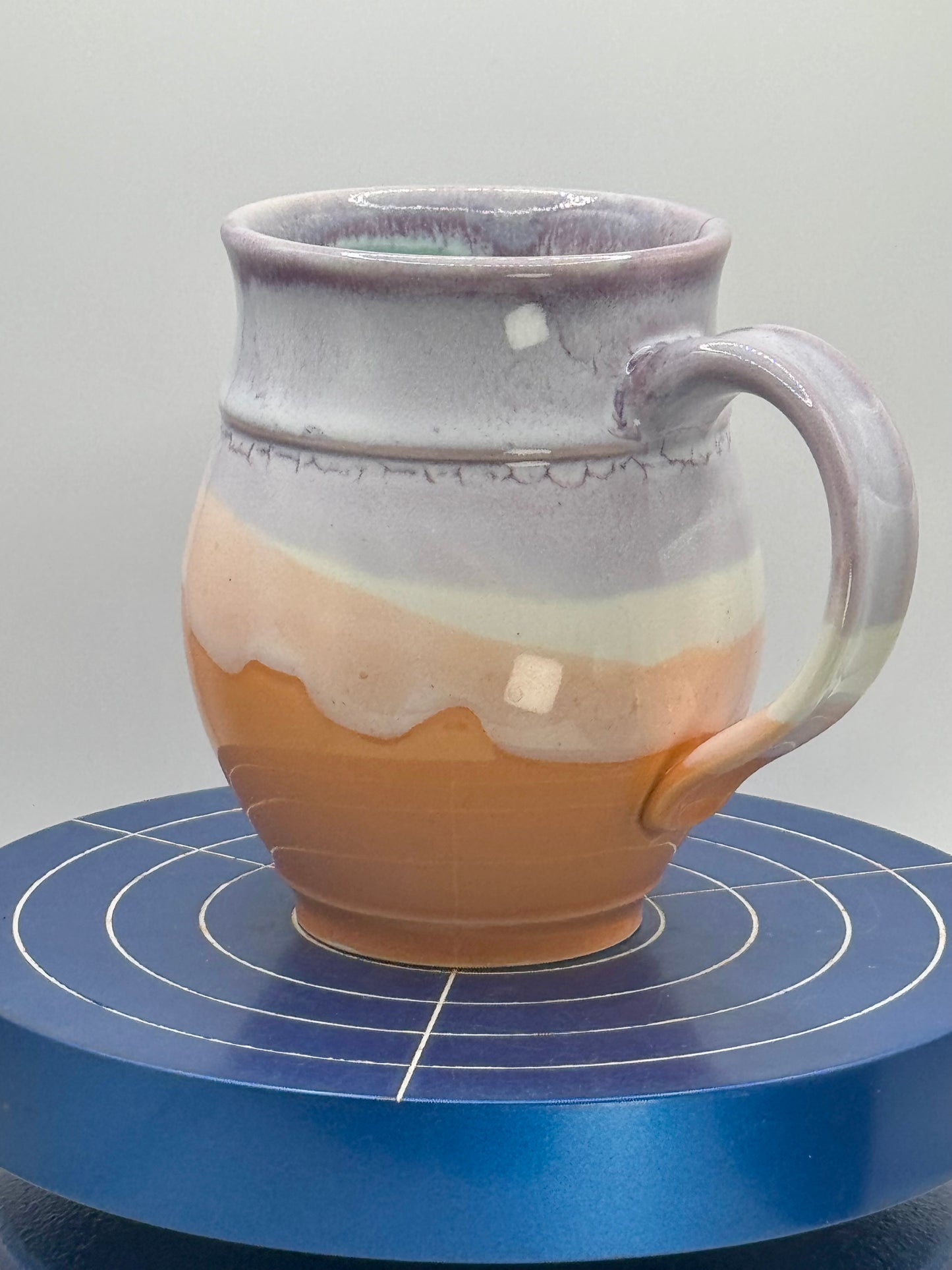 Purple and Orange Stoneware Coffee and Tea Mug