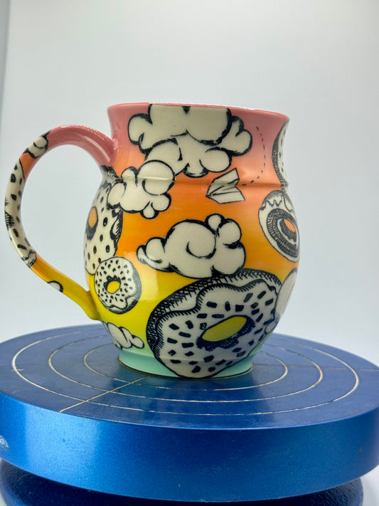 Rainbow Donut + Cloud Stoneware Coffee and Tea Mug
