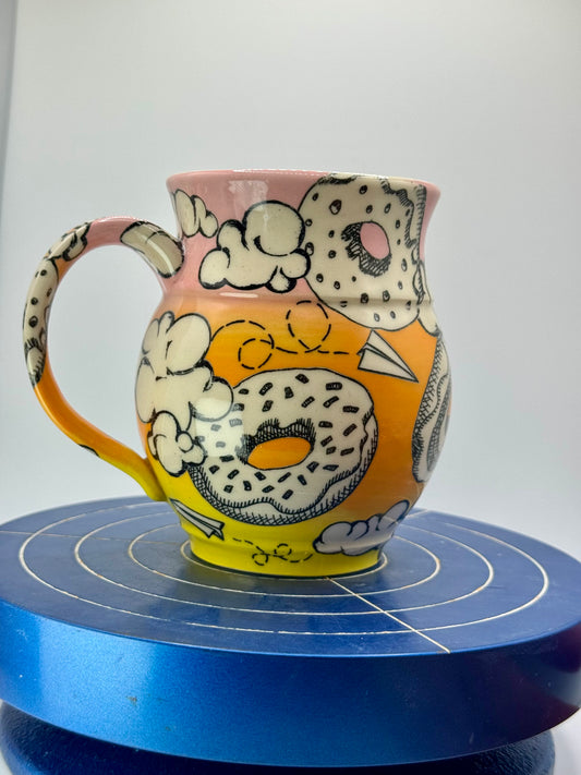 Rainbow Donut + Cloud Stoneware Coffee and Tea Mug