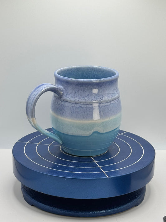 Small Two Blues Stoneware Coffee and Tea Mug