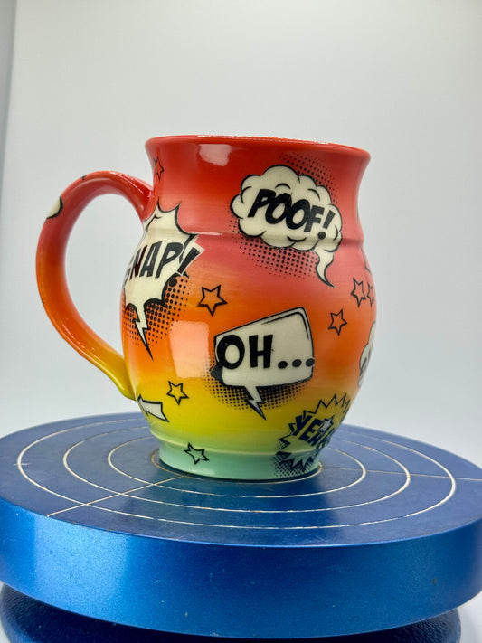 Rainbow Graphic Comic Book Stoneware Coffee and Tea Mug