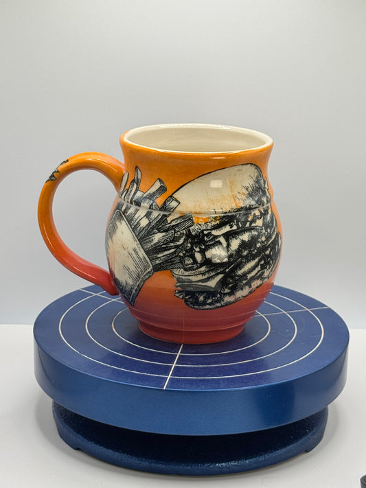 Fast Food Stoneware Coffee and Tea Mug