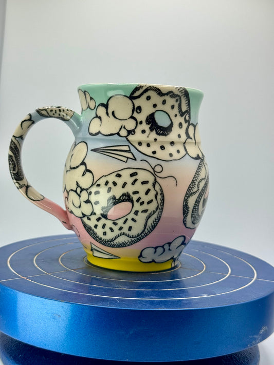 Rainbow Cloud + Donut Stoneware Coffee and Tea Mug