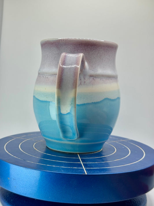Purple and Blue Stoneware Coffee and Tea Mug