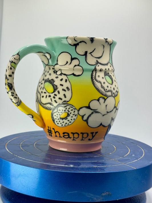 Rainbow Donut + Cloud Stoneware Coffee and Tea Mug