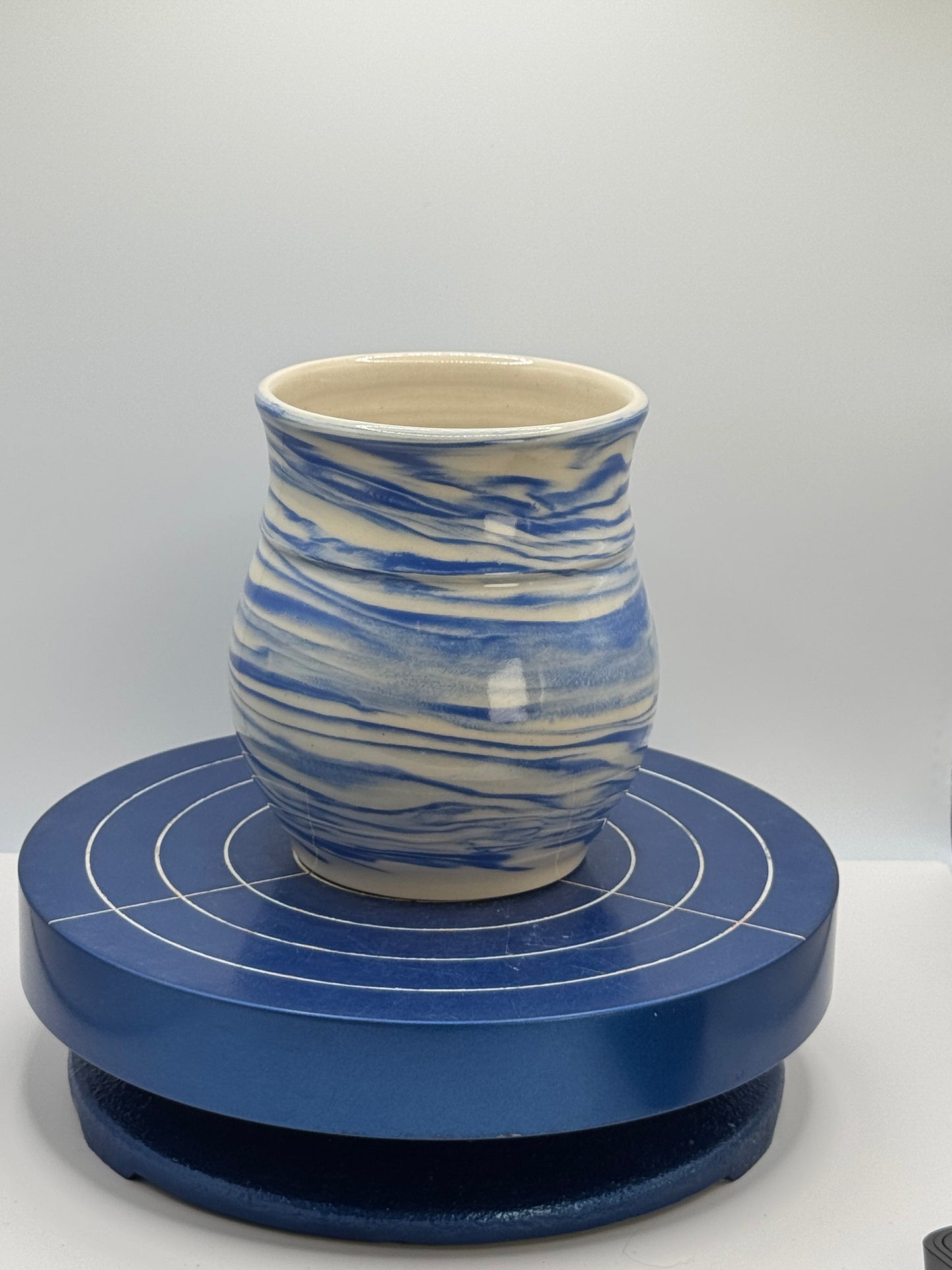 Swirly Blue and White Stoneware Coffee and Tea Mug