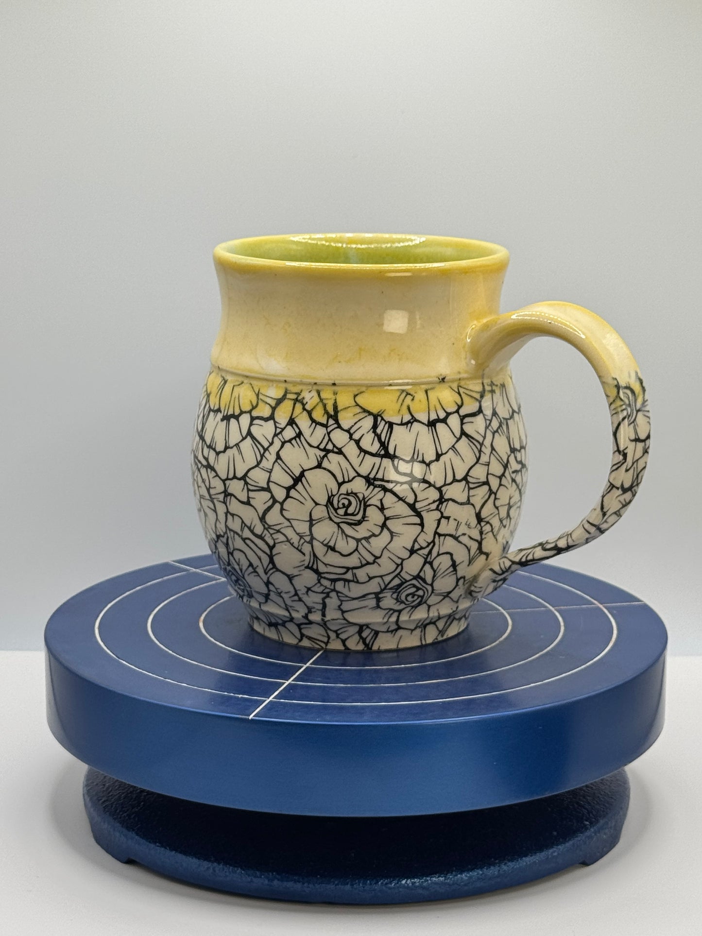 Yellow Rose Stoneware Coffee and Tea Mug