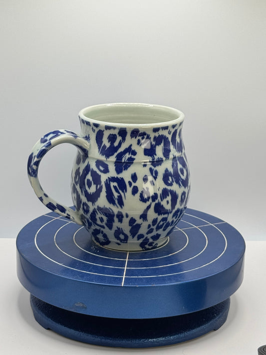 Blue Cheetah Stoneware Coffee and Tea Mug