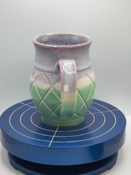 Carved Stoneware Coffee and Tea Mug